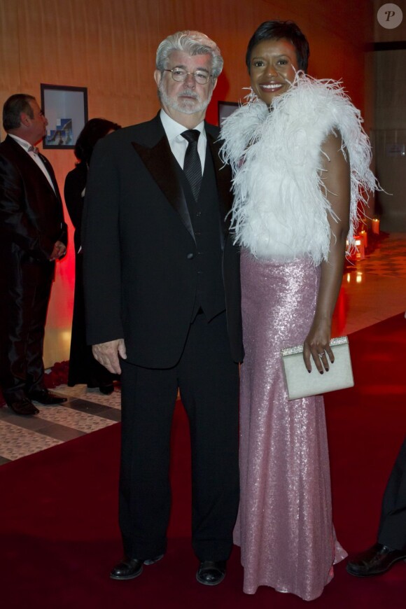 George Lucas et Mellody Hobson lors du Gala du grand prix de Monaco le 27 mai 2012