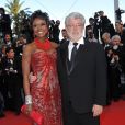 George Lucas et Mellody Hobson sur le tapis rouge du Festival de Cannes le 14 mai 2010