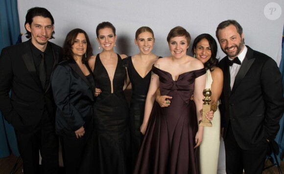 Adam Driver et le cast de la série Girls aux Golden Globe Awards au Beverly Hilton à Beverly Hills, le 13 janvier 2013.