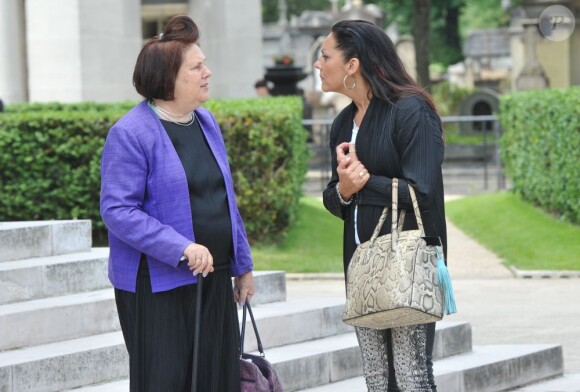 Suzy Menkes, Hermine de Clermont-Tonnerre - Funérailles du couturier Jean-Louis Scherrer au cimetière du Père-Lachaise. A Paris le 26 juin 2013.
