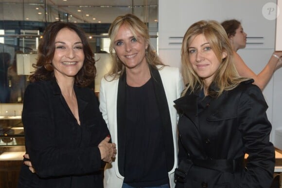 Nathalie Rykiel et Amanda Sthers et Marie Poniatowski à la soirée d'inauguration de la boutique Stone, 60 rue des Saint Pères, à Paris, le 25 juin 2013