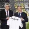 Carlo Ancelotti et Florentino Perez à Madrid, le 26 juin 2013.