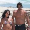 Exclusif - Le footballeur brésilien Amauri Carvalho en vacances à Miami avec son fils Hugo et sa fille Cindy, le 26 Juin 2013.