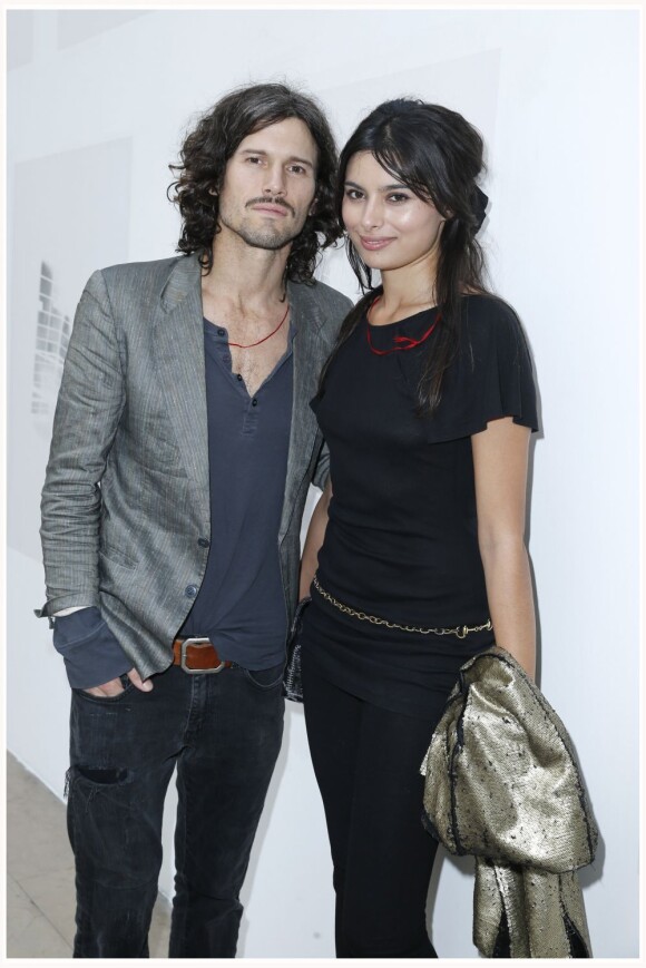 Gabriella Wright et son ami Bret Roberts - Cérémonie de remise du 22e Prix Montblanc de la Culture à la galerie Yvon Lambert à Paris le 1er juillet 2013.