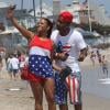 Christina Milian et Jas Prince font la fête sur la plage à l'occasion de la fête nationale à Malibu, le 4 juillet 2013.
