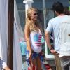 Paris Hilton fait la fête sur la plage à l'occasion de la fête nationale à Malibu, le 4 juillet 2013.