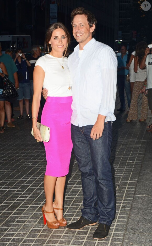 Seth Meyers et sa fiancée Alexi Ashe à New York, le 13 août 2012.