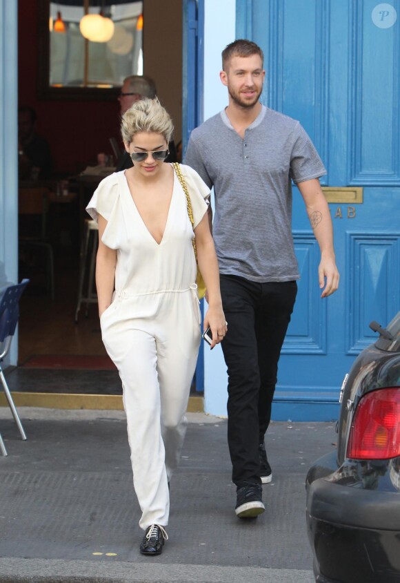 Rita Ora et son compagnon Calvin Harris à Londres, le 4 juin 2013.