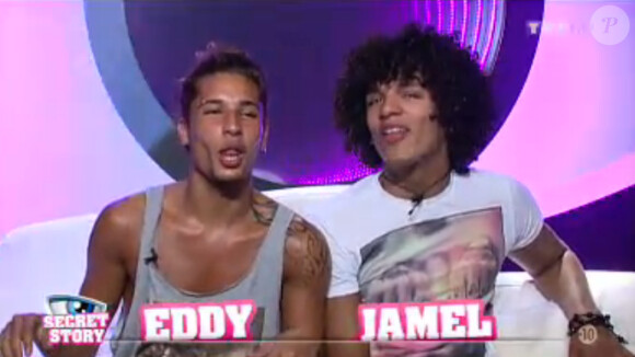 Eddy et Jamel dans la quotidienne de Secret Story 7 sur TF1 le vendredi 12 juillet 2013