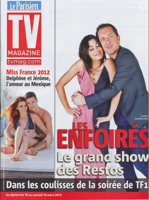 Delphine Wespiser et son amoureux Jérôme en couverture de TV Mag, mars 2013.