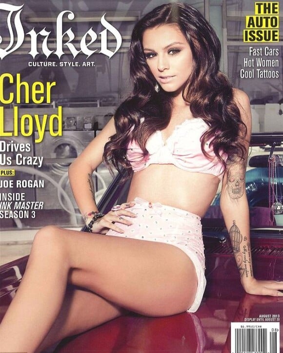 Cher Lloyd en couverture de Inked Magazine, édition du mois d'août 2013.