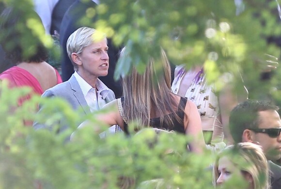 Mariage de Jimmy Kimmel et Molly McNearney à Ojai, le 13 juillet 2013. Ici on peut voir Ellen DeGeneres.