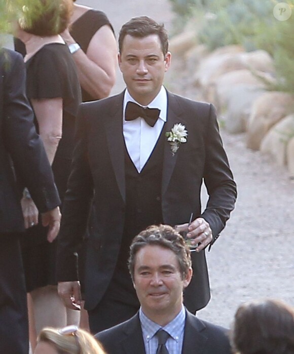 Mariage de Jimmy Kimmel et Molly McNearney à Ojai, le 13 juillet 2013. Ici on peut voir Jimmy Kimmel très chic pour la cérémonie.