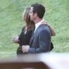 Mariage de Jimmy Kimmel et Molly McNearney à Ojai, le 13 juillet 2013. Ici on peut voir Jennifer Aniston et Justin Theroux.
