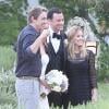 Mariage de Jimmy Kimmel et Molly McNearney à Ojai, le 13 juillet 2013. Ici on peut voir les mariés avec Dax Shepard et sa fiancée Kristen Bell.