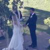 Mariage de Jimmy Kimmel et Molly McNearney à Ojai, le 13 juillet 2013. Les mariés échangent leurs voeux.
