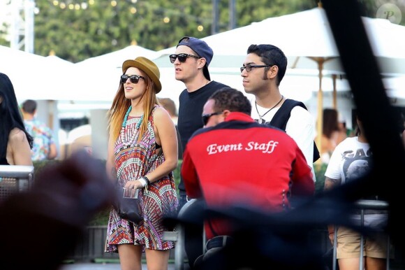 Rumer Willis, son boyfriend et un ami au festival The Lot Party L.A à Los Angeles, le 14 juillet 2013.