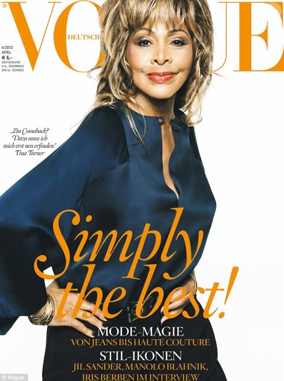 Tina Turner fera la couverture du Vogue Allemagne pour le mois d'avril 2013.