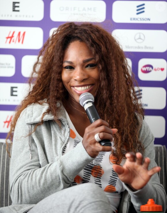 Serena Williams lors de sa conférence de presse avant le tournoi de Bastad, le 14 juillet 2013 en Suède