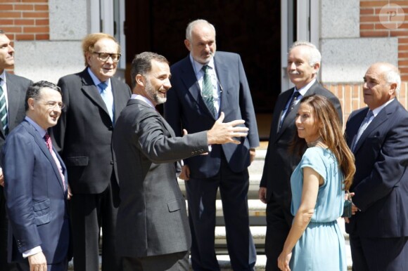 Le prince Felipe d'Espagne en audience à la Zarzuela à Madrid le 15 juillet 2013