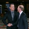 Tom Hanks et le réalisateur Ron Howard lors de la présentation d'Anges et démons à Rome le 4 mai 2009