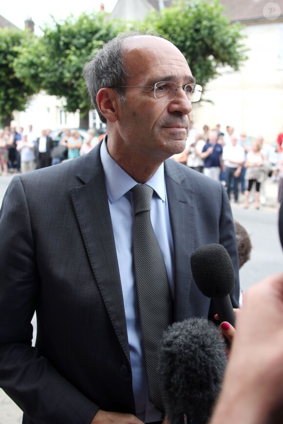 Eric Woerth aux obsèques d'André Verchuren à Chantilly le 17 juillet 2013.