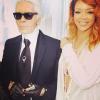 Rihanna poste une photo d'elle en compagnie de son ami Karl Lagerfeld sur Instagram.