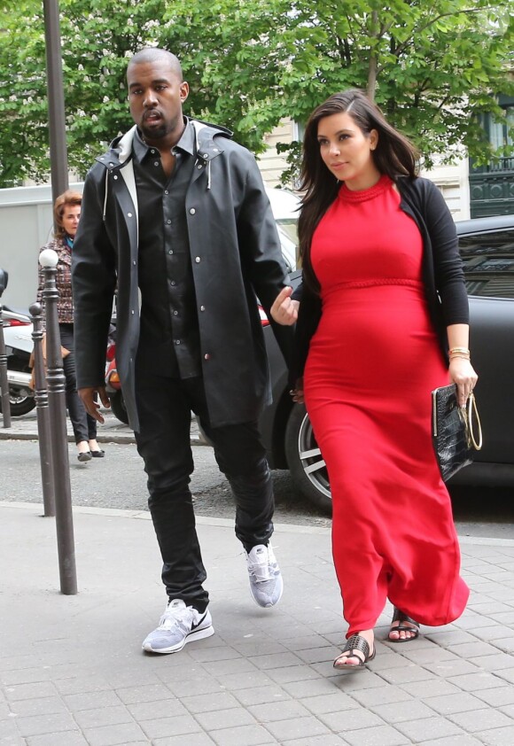 Kim Kardashian et Kanye West à Paris le 30 avril 2013.