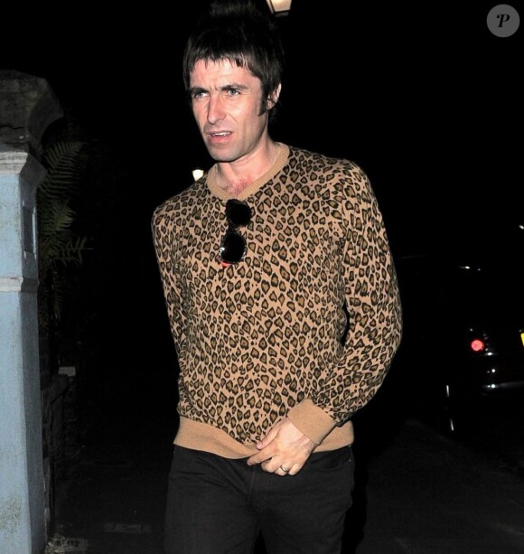 Liam Gallagher accompagnait sa femme Nicole Appleton lors d'une sortie nocturne dans les rues de Londres le 11 juillet 2013