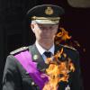 Le roi Philippe de Belgique a rendu hommage au soldat inconnu comme le veut la tradition lors de la fête nationale à Bruxelles, le 21 juillet 2013.