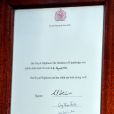 Bulletin proclamant la naissance du prince de Cambridge, le 22 juillet 2013, premier enfant du prince William et de Kate Middleton.