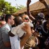 Barack Obama est allé à la rencontre de la population lors de son voyage au Sénégal. Il était ici sur l'île de Gorée. Juin 2013. 