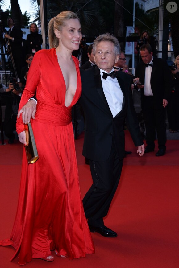 Emmanuelle Seigner et Roman Polansky - Montée des marches du film "La Vénus à la fourrure" lors du 66e Festival de Cannes, le 25 mai 2013.