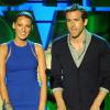 Blake Lively et Ryan Reynolds sur la scène des MTV Movie Awards, à Los Angeles, le 5 juin 2011.