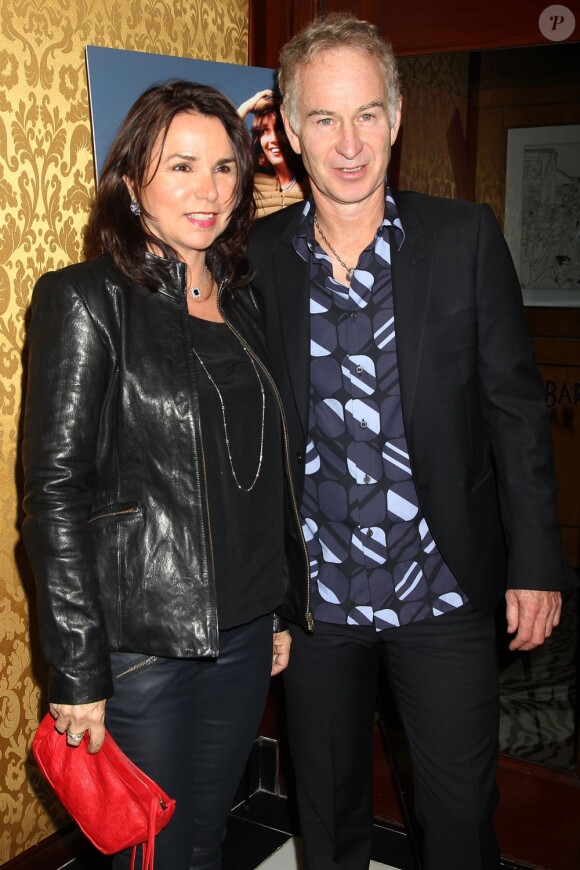 Patty Smyth et John McEnroe au cocktail pour la sortie du livre Mother Was Nuts - A Memoir de Penny Marshall, à New York, le 19 septembre 2012.