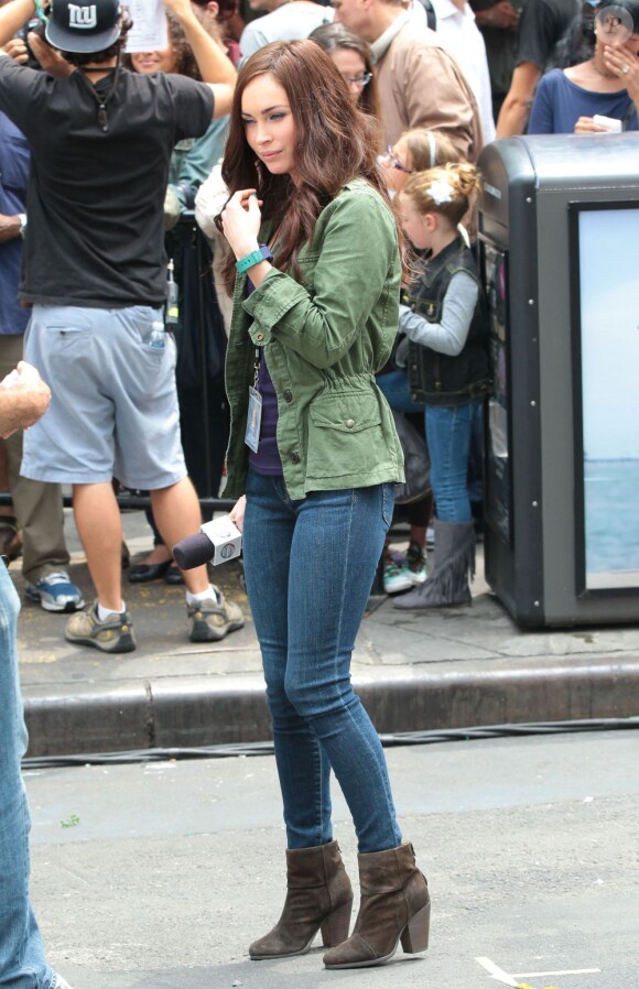 Megan Fox sur le tournage du film "TMNT" à New York, le 22 juillet 2013.