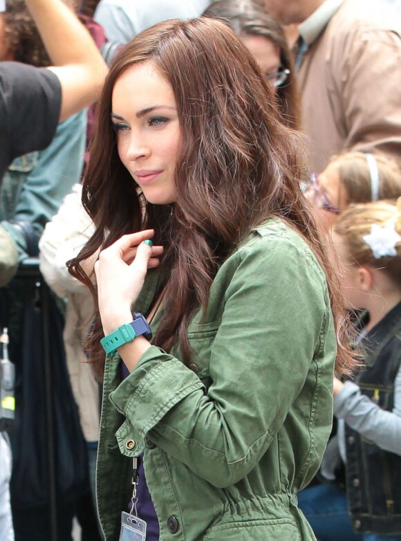 Megan Fox sur le tournage du film "TMNT" à New York, le 22 juillet 2013.