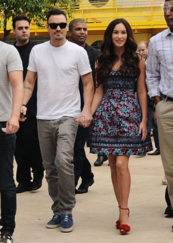 Brian Austin Green et Megan Fox à Sao Paulo, le 9 février 2013.