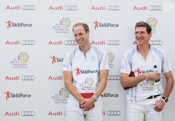 Prince William victorieux au match caritatif The Audi Polo Challenge au parc Coworth à Berkshire, le 3 août 2013.