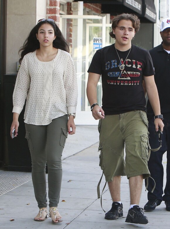 Le jeune Prince Jackson et sa petite amie Remi Alfalah dans les rues de Beverly Hills, le 3 août 2013.