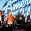 Steven Tyler, Jennifer Lopez, Randy Jackson et Ryan Seacres, conférence de presse d'American Idol, à Los Angeles, le 8 janvier 2012.