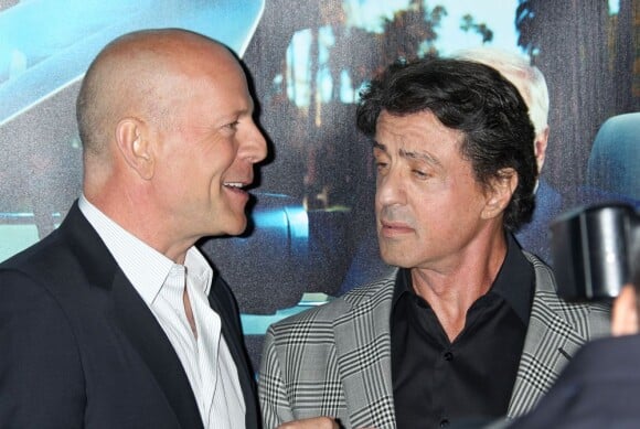 Bruce Willis et Sylvester Stallone à Los Angeles, le 22 mars 2011.