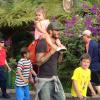 David Beckham accompagné de ses deux garçons Romeo et Cruz et de la petite Harper au parc Legoland de Carlsbad en Californie le 6 août 2013
