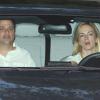 Jimmy Kimmel et Molly McNearney à l'anniversaire de Justin Theroux dans son manoir à Bel-Air, le 10 août 2013.