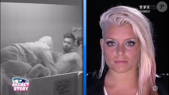 Alexia découvre les images de Vincent et Emilie dans l'hebdo de Secret Story 7 sur TF1 le vendredi 12 juillet 2013