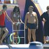 Naomi Campbell en vacances avec des amis sur l'île de Formentera, le 11 août 2013.
