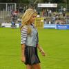 Sylvie Van der Vaart lors d'un match de charité baptisé 'Playing Soccer with Heart' au stade du SC Victoria d'Hambourg le 11 août 2013