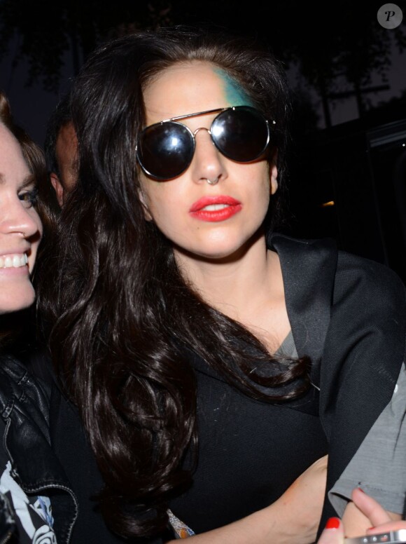 Lady Gaga se rend au Chateau Marmont à Los Angeles, le 13 août 2013.