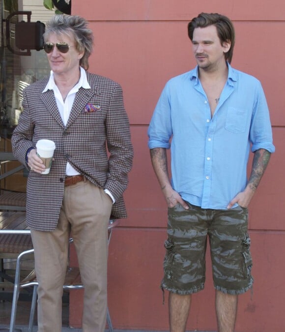 Rod et Sean Stewart à Beverly Hills, le 19 janvier 2013.