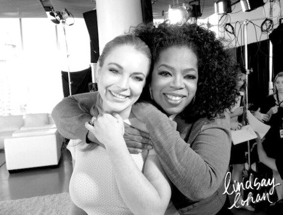 Lindsay Lohan et Oprah Winfrey, après leur interview. Photo postée sur le site de l'actrice.